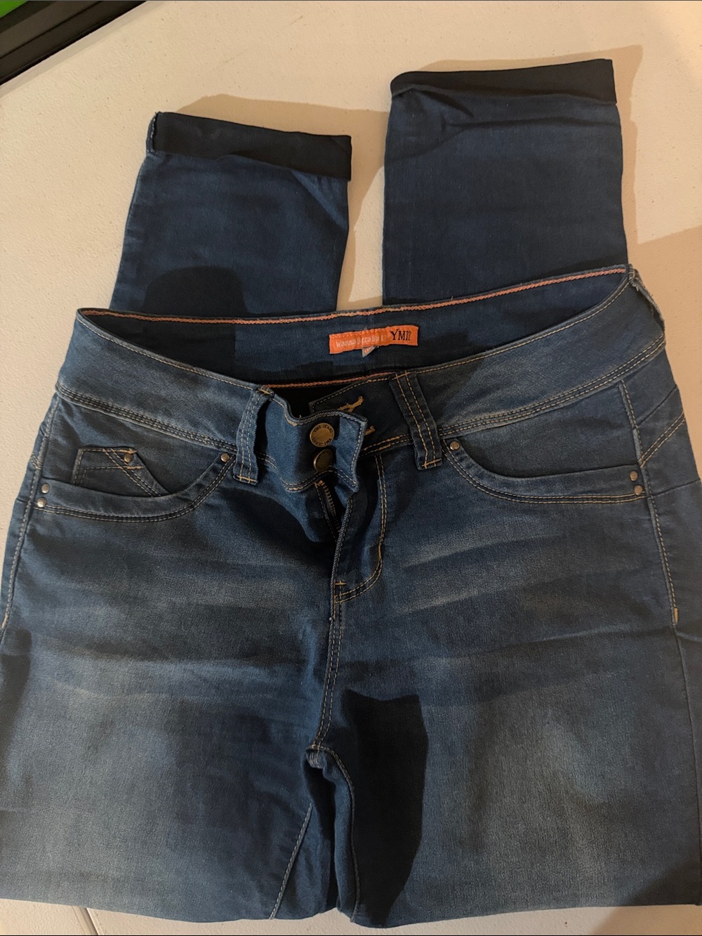 Women's Skinny Stretch Jeans in Dark Blue